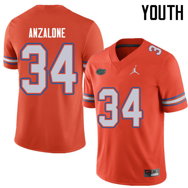 Jordan Brand Youth #34 Alex Anzalone Florida Gators College Football Jerseys Sale-Orange - Click Image to Close
